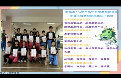 擊劍隊參加新北市114學年度中小學擊劍錦標賽榮獲佳績圖片